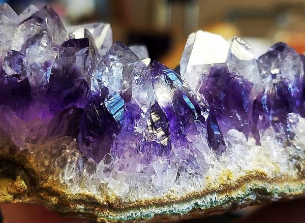 Purple amethyst crystals